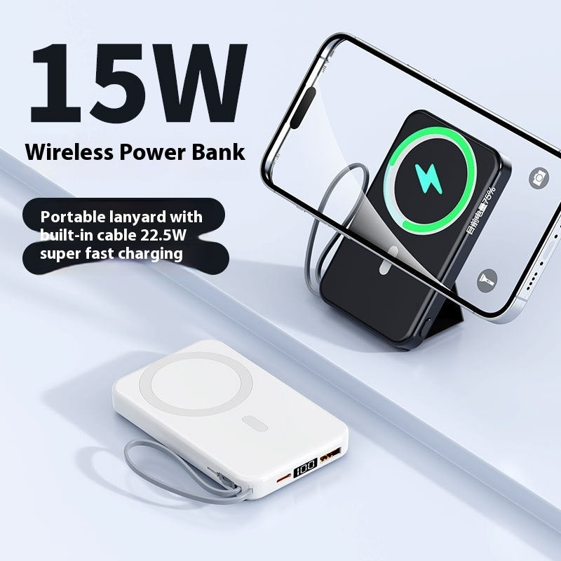 Power Bank Magnético con Soporte para Cables – Diseño Compacto y Elegante - NexBuy.com.mx