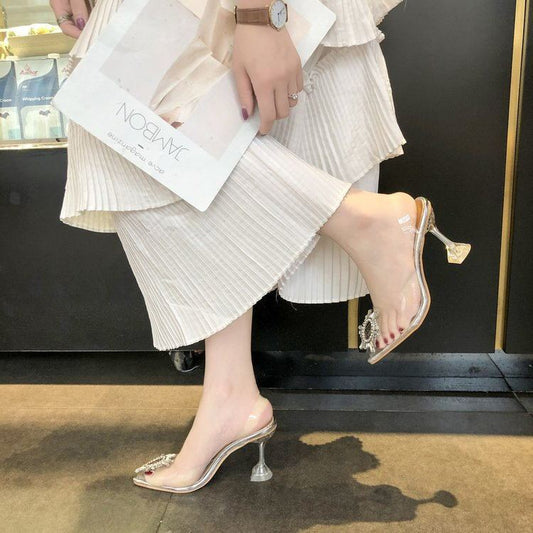 Zapatos de Cristal Transparente con Strass – Brilla con Elegancia y Estilo - nexbuy.com.mx