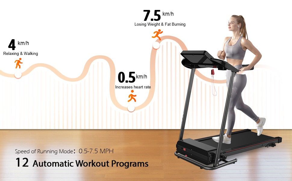Cinta de correr eléctrica con inclinación con 12 programas - nexbuy.com.mx