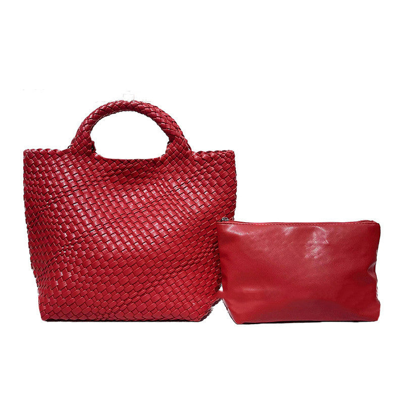 Bolso de gran capacidad tejido a mano para mujer - nexbuy.com.mx