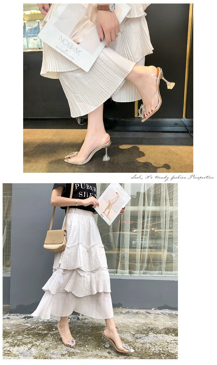 Zapatos de Cristal Transparente con Strass – Brilla con Elegancia y Estilo - nexbuy.com.mx