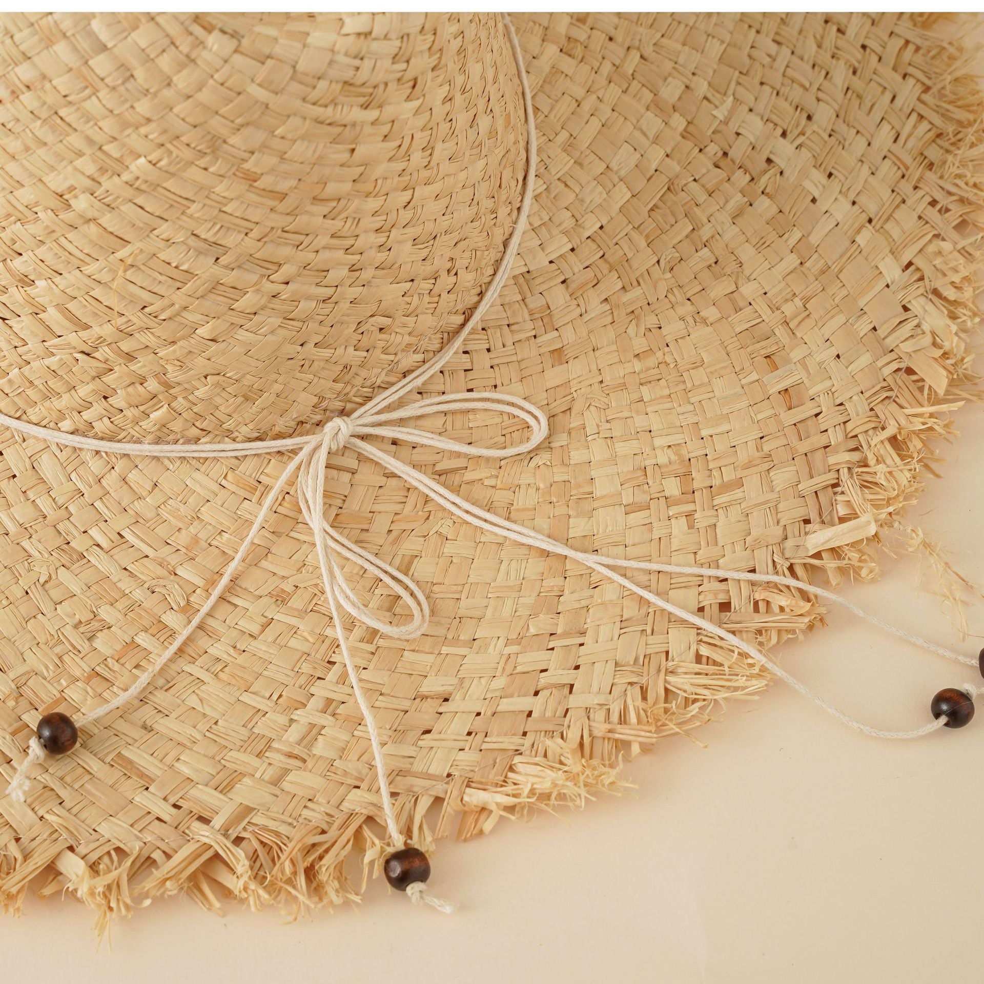 Sombrero de playa de ala grande de rafia para mujer - nexbuy.com.mx