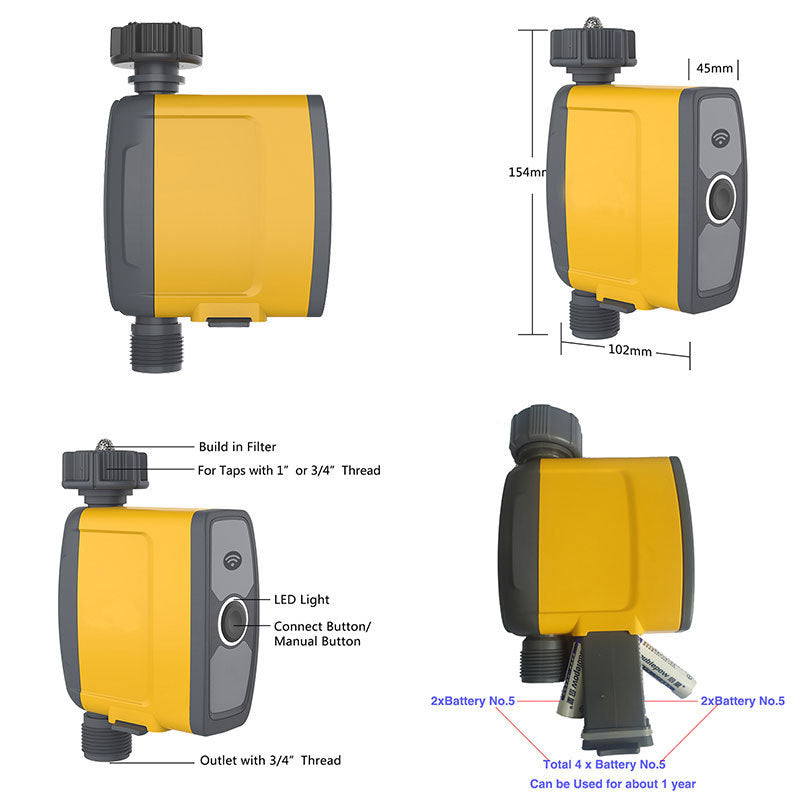 Temporizador De Agua Wifi Riego | Control de Voz y Aplicación para Riego Inteligente - nexbuy.com.mx