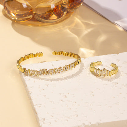 Set de Pulsera y Anillo 2Pcs de Circonio Cúbico para Mujer - nexbuy.com.mx