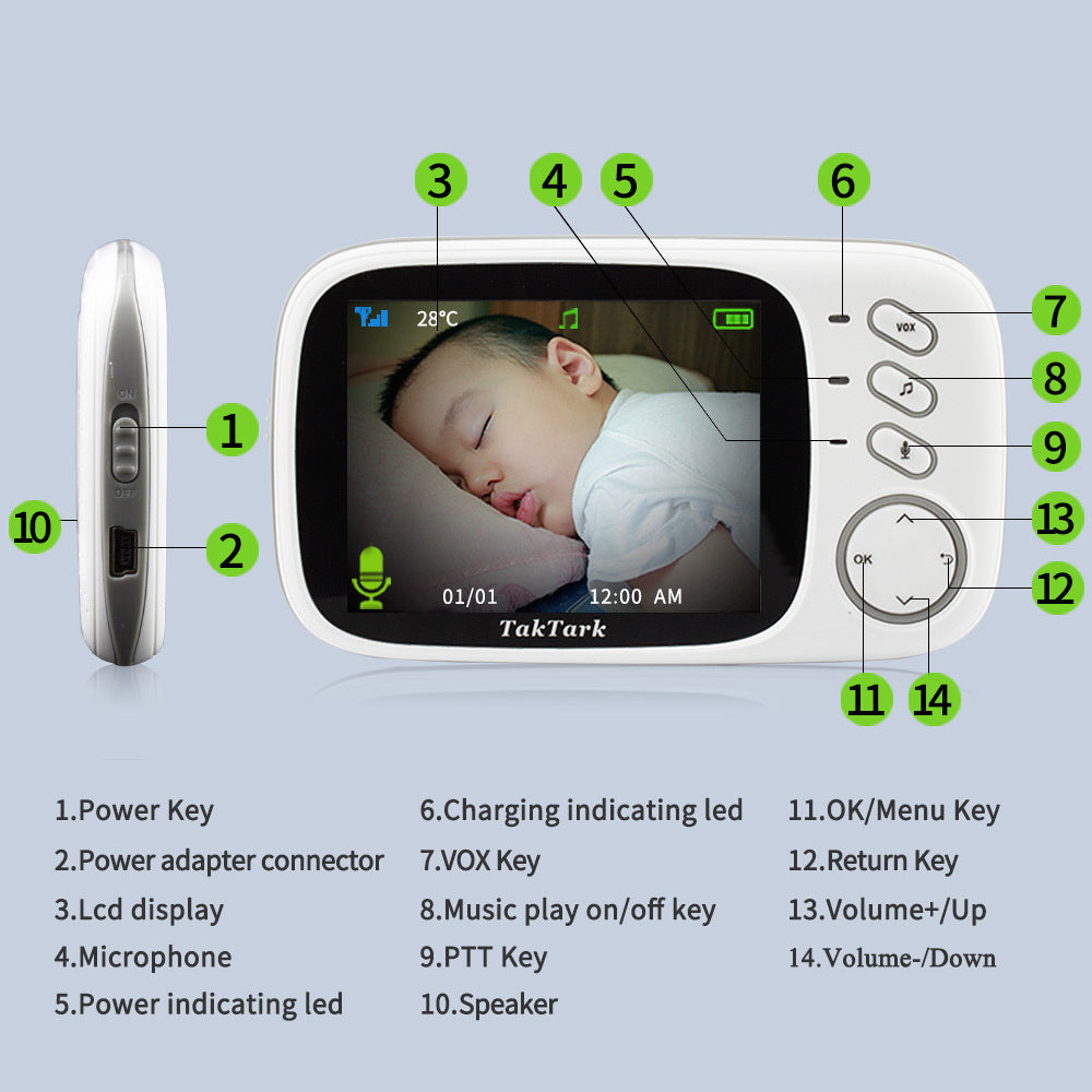 Dispositivo digital de 3.2 pulgadas para el cuidado del bebé - nexbuy.com.mx