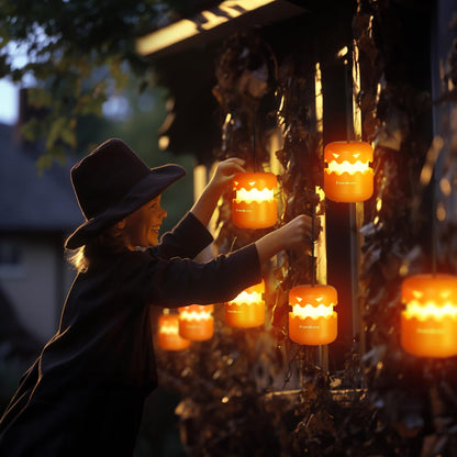 Pequeña lámpara LED nocturna plegable con forma de calabaza para fiesta de Halloween - nexbuy.com.mx