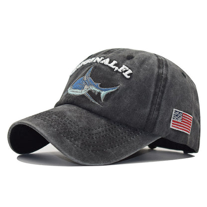 Gorra de béisbol con bordado de tiburón – Estilo atrevido y urbano - nexbuy.com.mx