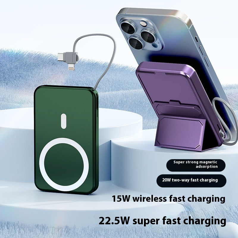 Power Bank Magnético con Soporte para Cables – Diseño Compacto y Elegante - NexBuy.com.mx