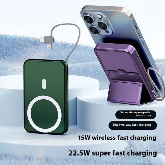 Power Bank Magnético con Soporte para Cables – Diseño Compacto y Elegante - NexBuy.com.mx