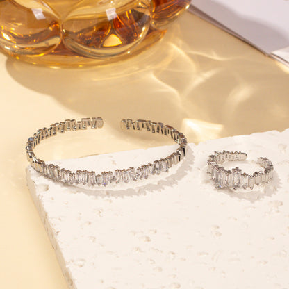 Set de Pulsera y Anillo 2Pcs de Circonio Cúbico para Mujer - nexbuy.com.mx
