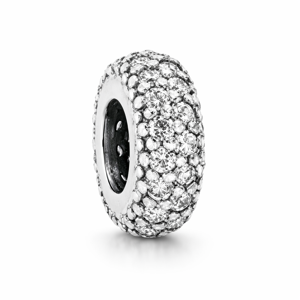 Charm diamantes plateado