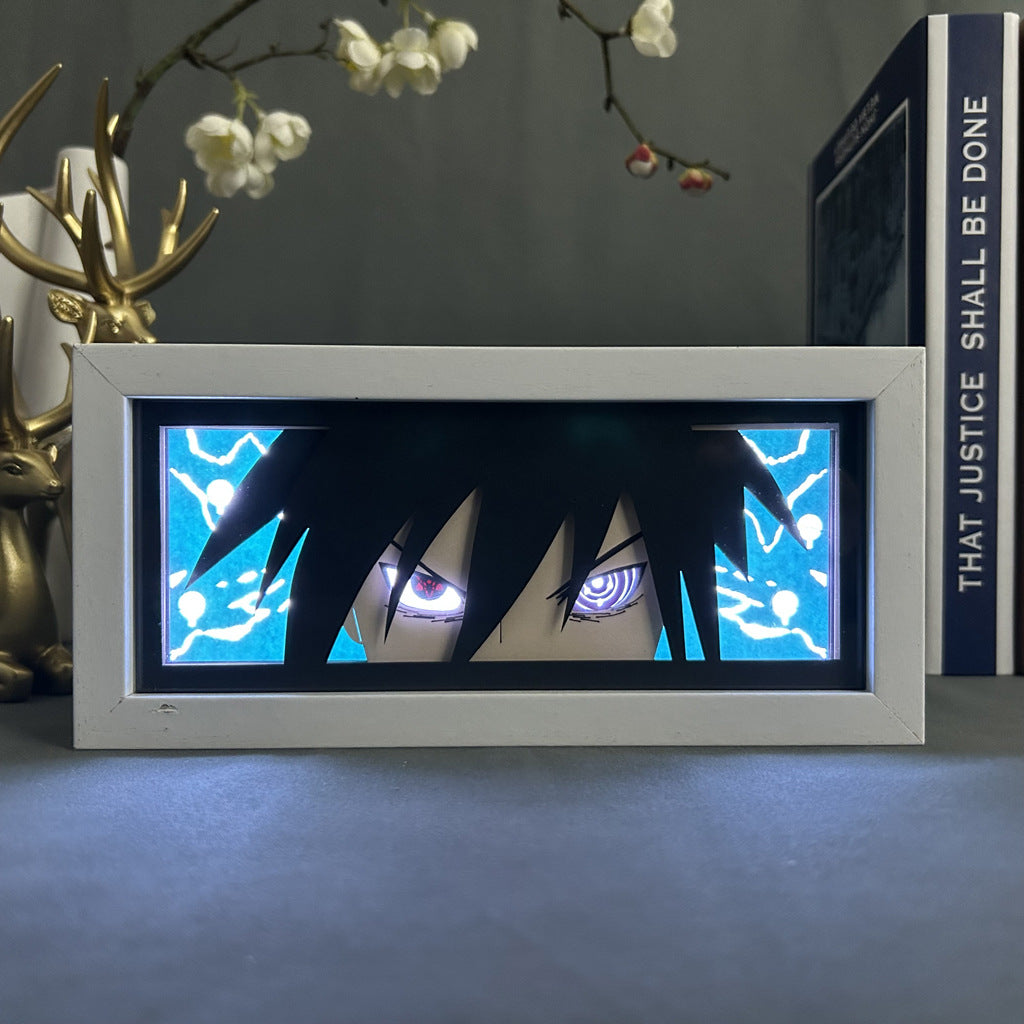 Anime en papel tallado, lámpara de Naruto, adornos de escritorio, lámpara Sasuke - nexbuy.com.mx