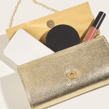 Bolso de mano de cadena acrílica de noche, bolso de concha dura en oro y plata