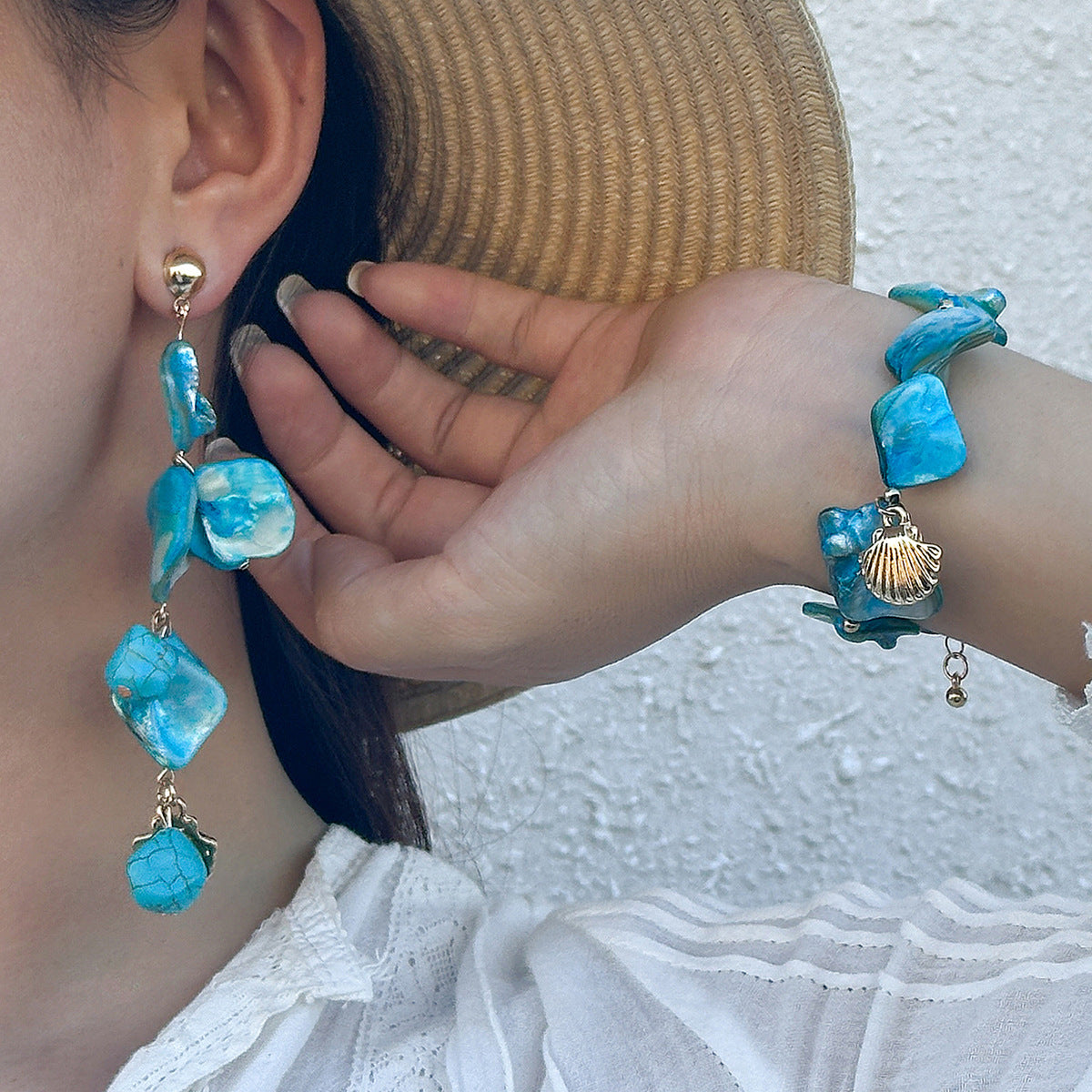 Collar clásico con colgante de concha y estrella de mar – Elegancia marina para ella - nexbuy.com.mx