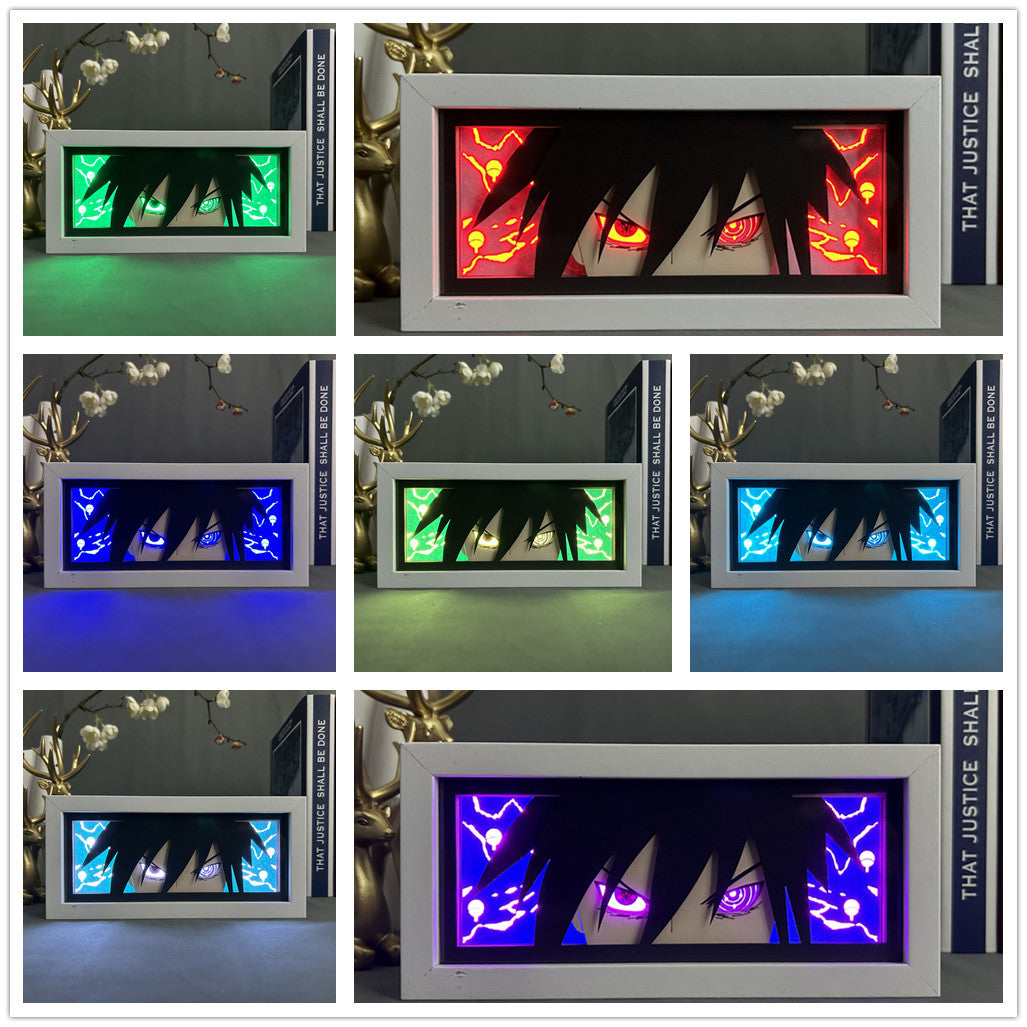 Anime en papel tallado, lámpara de Naruto, adornos de escritorio, lámpara Sasuke - nexbuy.com.mx