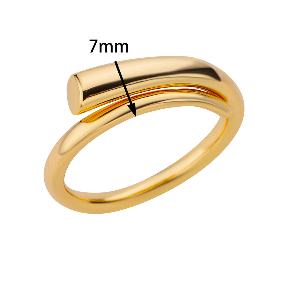 Anillo Unisex con Doble Capa de Zircón – Estilo Geométrico y Elegancia Minimalista - nexbuy.com.mx