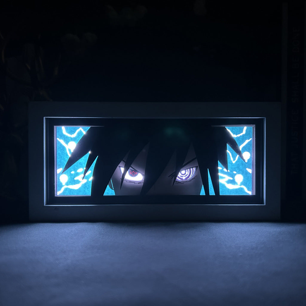 Anime en papel tallado, lámpara de Naruto, adornos de escritorio, lámpara Sasuke - nexbuy.com.mx
