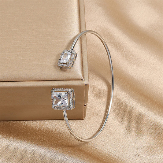 Pulsera simple para mujeres con incrustaciones cuadradas - nexbuy.com.mx