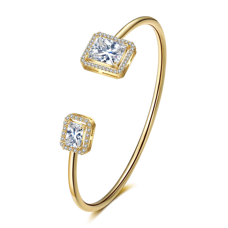 Pulsera simple para mujeres con incrustaciones cuadradas - nexbuy.com.mx