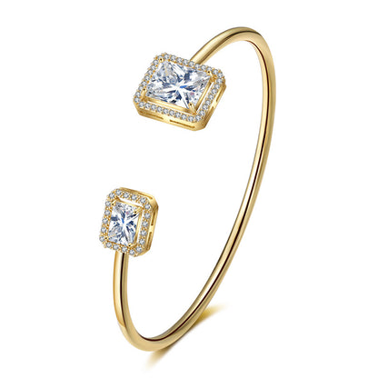 Pulsera simple para mujeres con incrustaciones cuadradas - nexbuy.com.mx