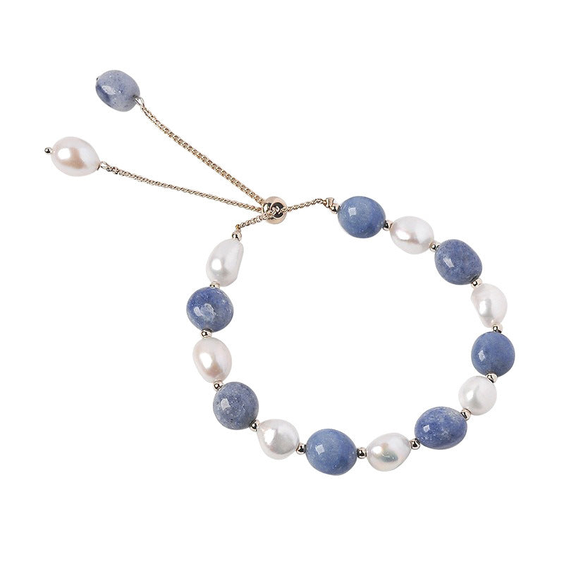 Pulsera ajustable de perlas azul cristal - nexbuy.com.mx