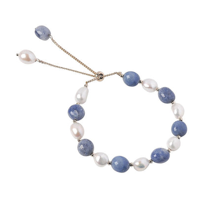 Pulsera ajustable de perlas azul cristal - nexbuy.com.mx