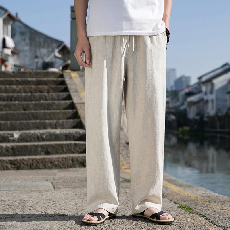 Pantalones de Lino para Hombre – Cintura Alta y Corte Recto con Estilo Fresco y Ligero - nexbuy.com.mx