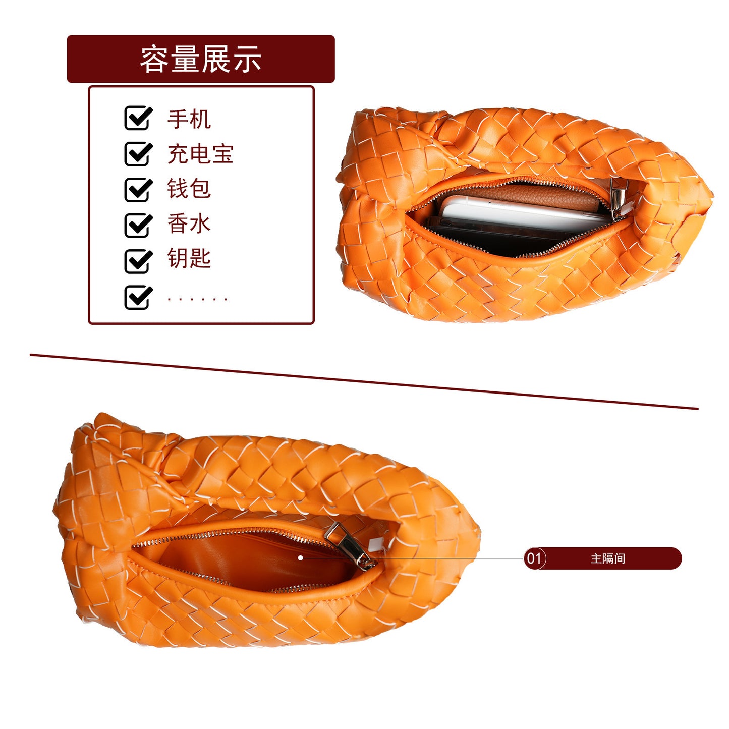 Bolso tejido anudado tipo dumpling