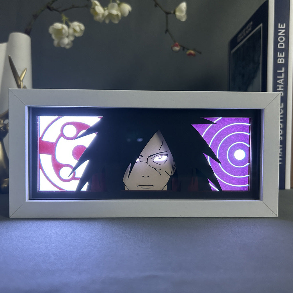 Anime en papel tallado, lámpara de Naruto, adornos de escritorio, lámpara Sasuke - nexbuy.com.mx