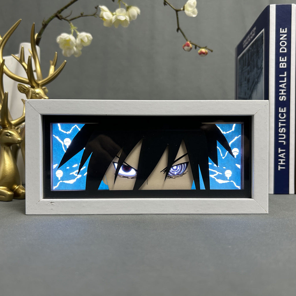 Anime en papel tallado, lámpara de Naruto, adornos de escritorio, lámpara Sasuke - nexbuy.com.mx