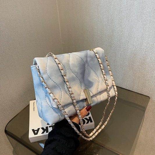 bolso pequeño deslavado para mujeres, bolso de un solo hombro bajo el brazo