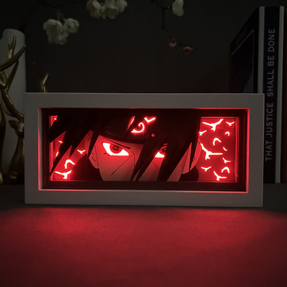 Anime en papel tallado, lámpara de Naruto, adornos de escritorio, lámpara Sasuke - nexbuy.com.mx