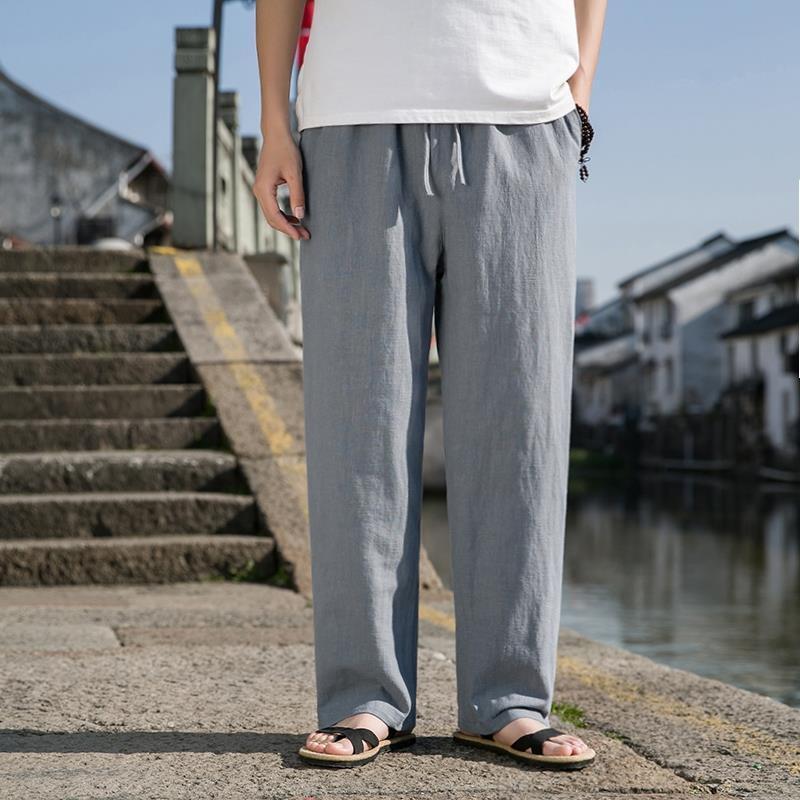 Pantalones de Lino para Hombre – Cintura Alta y Corte Recto con Estilo Fresco y Ligero - nexbuy.com.mx