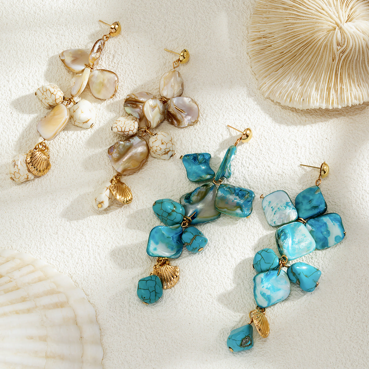 Collar clásico con colgante de concha y estrella de mar – Elegancia marina para ella - nexbuy.com.mx