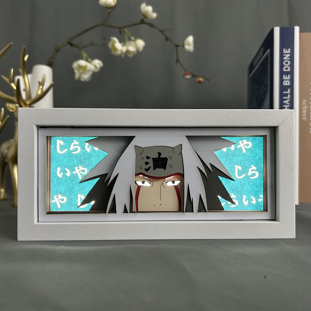 Anime en papel tallado, lámpara de Naruto, adornos de escritorio, lámpara Sasuke - nexbuy.com.mx