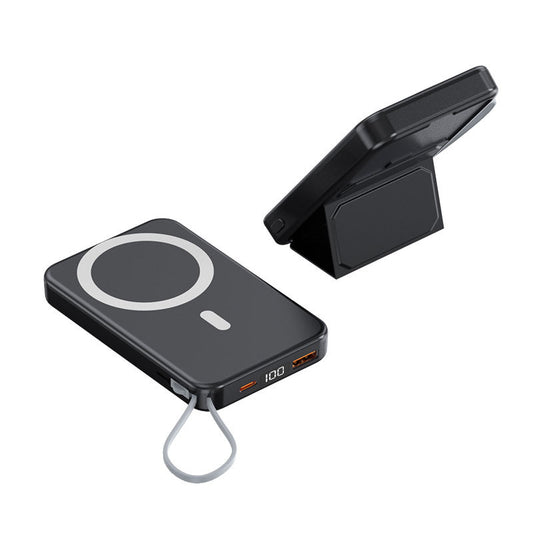 Power Bank Magnético con Soporte para Cables – Diseño Compacto y Elegante - NexBuy.com.mx