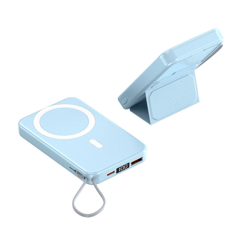 Power Bank Magnético con Soporte para Cables – Diseño Compacto y Elegante - NexBuy.com.mx