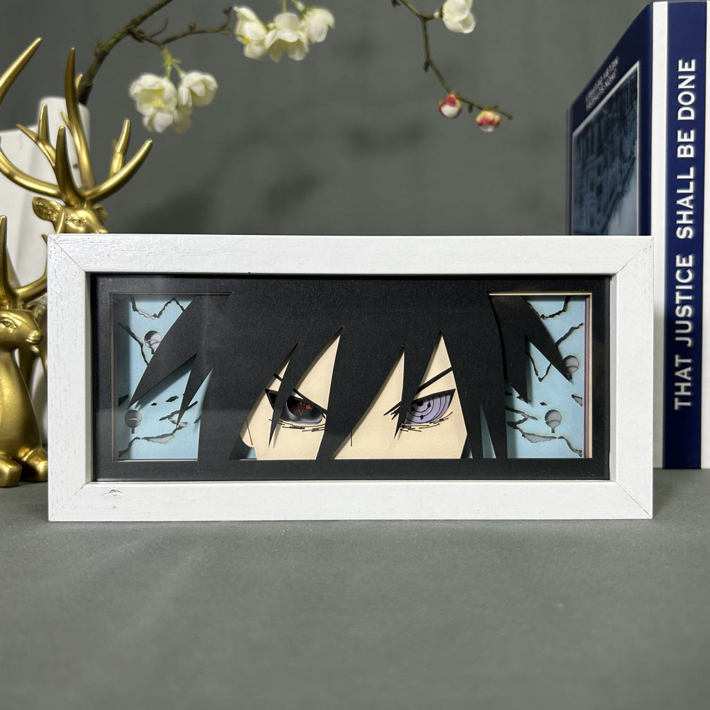 Anime en papel tallado, lámpara de Naruto, adornos de escritorio, lámpara Sasuke - nexbuy.com.mx