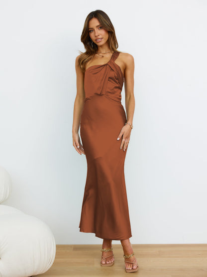 Vestido largo de mujer sin mangas y con un solo hombro - nexbuy.com.mx