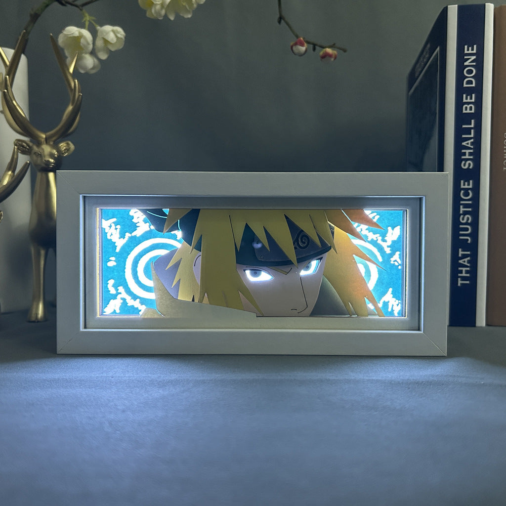 Anime en papel tallado, lámpara de Naruto, adornos de escritorio, lámpara Sasuke - nexbuy.com.mx