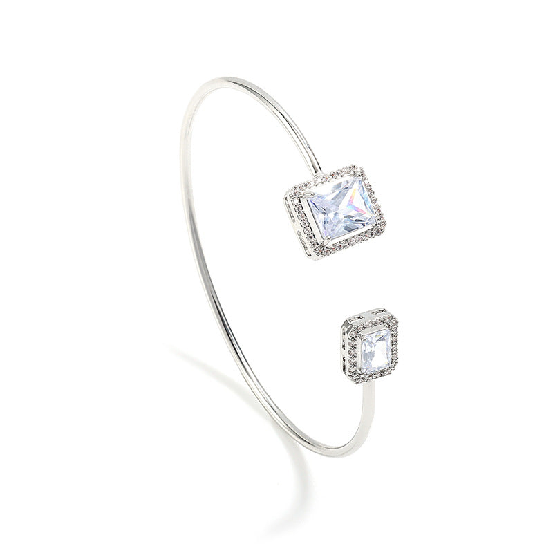 Pulsera simple para mujeres con incrustaciones cuadradas - nexbuy.com.mx