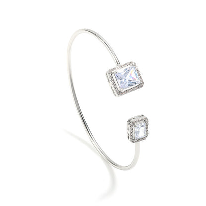 Pulsera simple para mujeres con incrustaciones cuadradas - nexbuy.com.mx