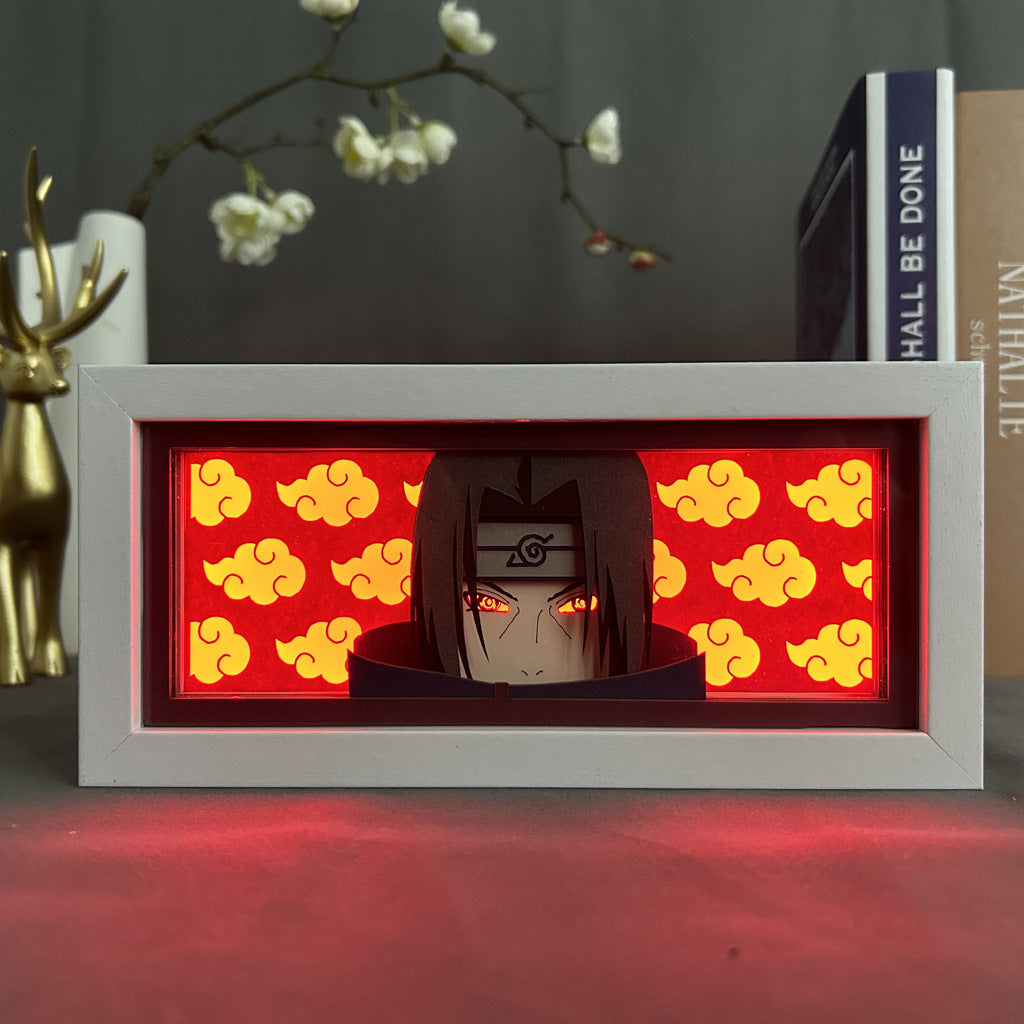 Anime en papel tallado, lámpara de Naruto, adornos de escritorio, lámpara Sasuke - nexbuy.com.mx