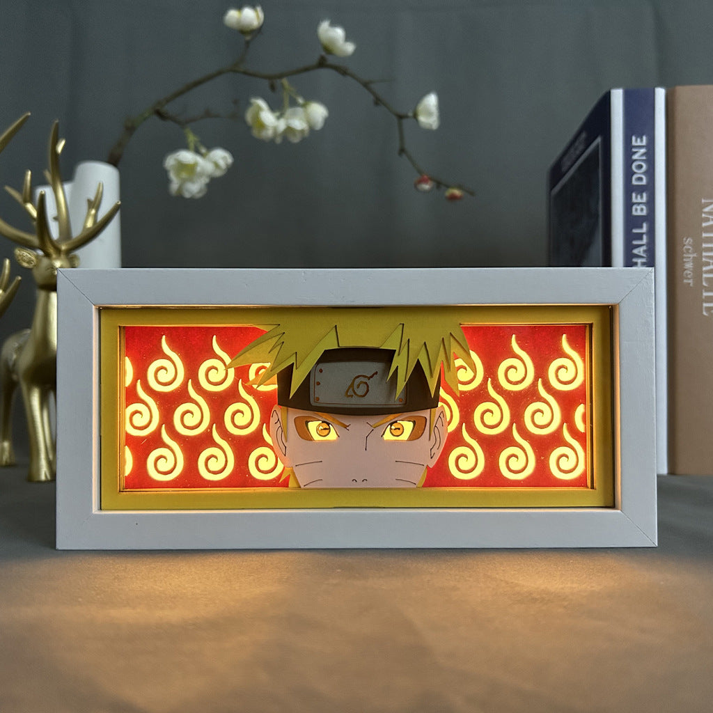 Anime en papel tallado, lámpara de Naruto, adornos de escritorio, lámpara Sasuke - nexbuy.com.mx