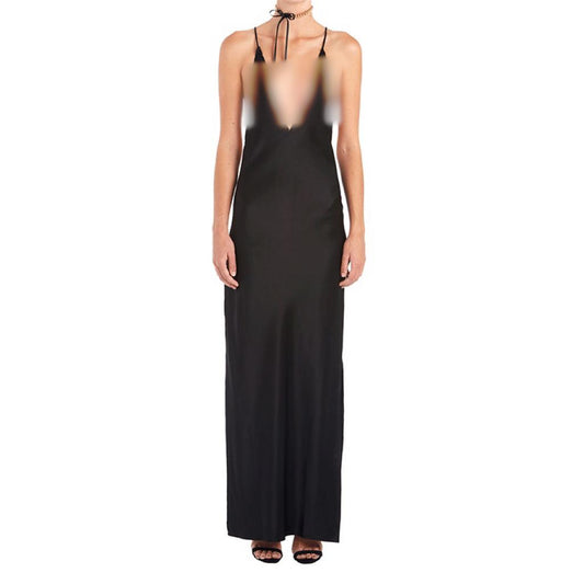 Vestido con escote halter y espalda descubierta