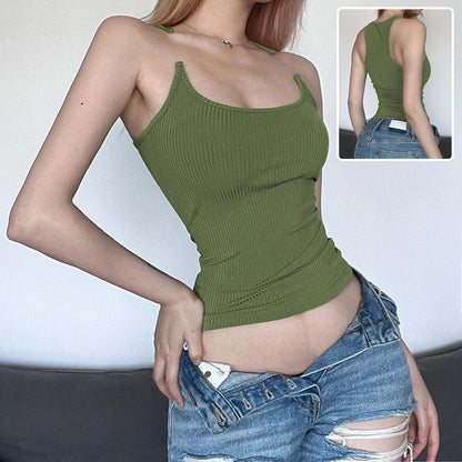 Blusa sin mangas Y2K Invisible Camisola Chaleco Moda Slim Fit - nexbuy.com.mx