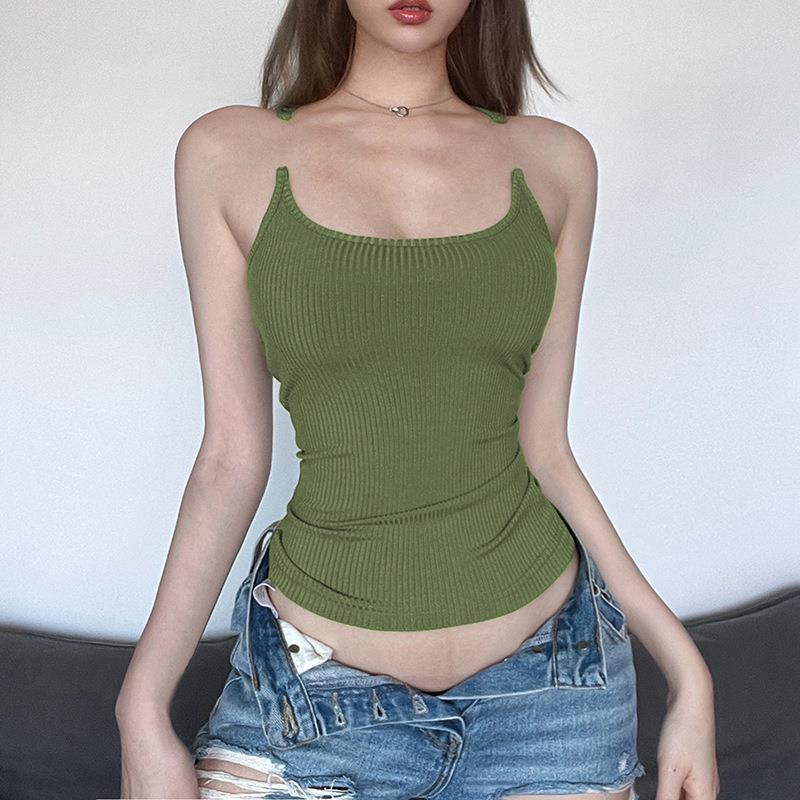 Blusa sin mangas Y2K Invisible Camisola Chaleco Moda Slim Fit - nexbuy.com.mx