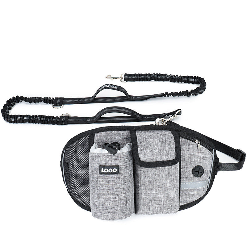 Correa de Entrenamiento Manos Libres con Bolso de Cintura para Perros - nexbuy.com.mx