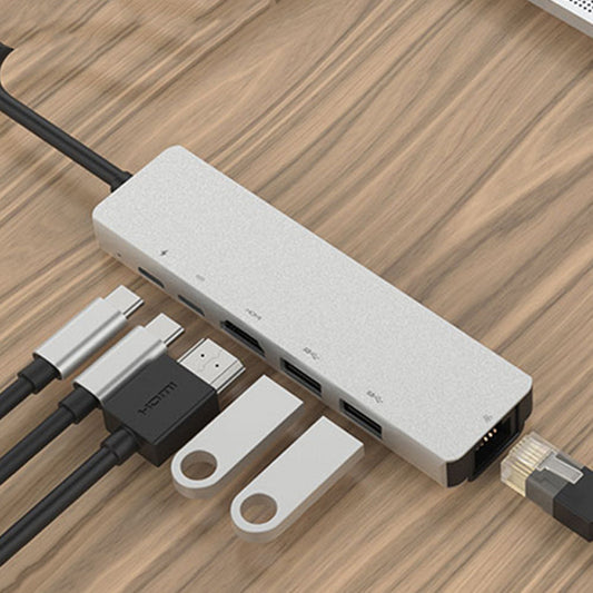 Hub 6 en 1 para Laptop – Conectividad Compacta y Eficiente - nexbuy.com.mx