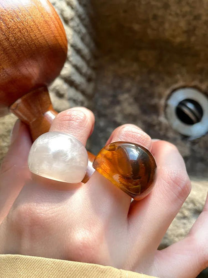 Anillo de resina color café moka